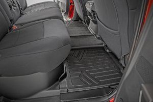 Toyota Tundra Floor Mats - Front + Rear - Rough Country - Heavy Duty Floor Mats and Rear Cargo Liners - '22-'25
